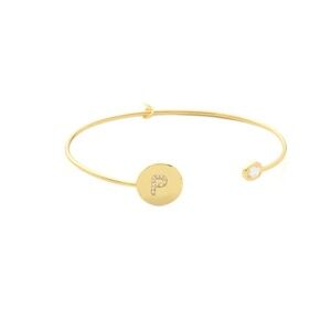 Tai Monogram Cuff Bracelet Initial "P"